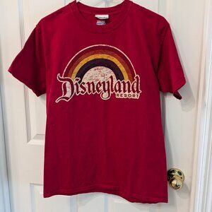 Disney Disneyland Resort Rainbow Logo Tee Red Size Medium